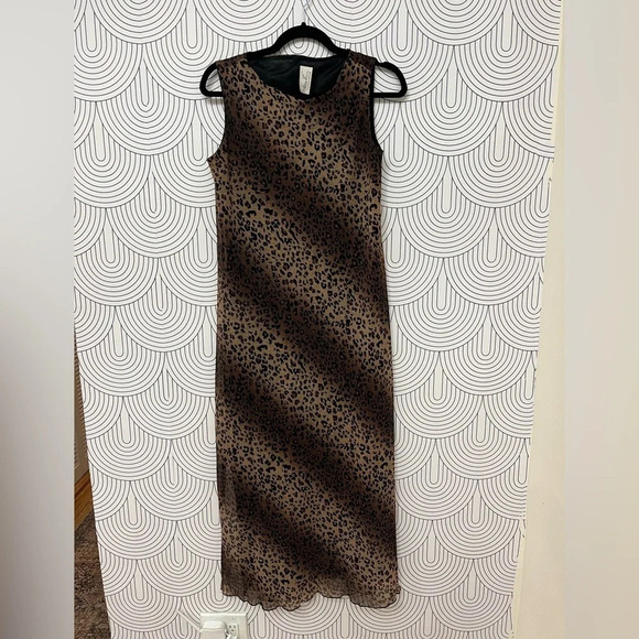 Vintage Kathie Lee Collection 90s cheetah print dress size Small / Medium - Picture 1 of 7